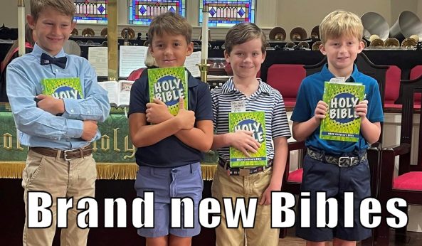 boys with new Bibles